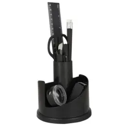 Rotating Desk Organiser With Stationery Stand Black